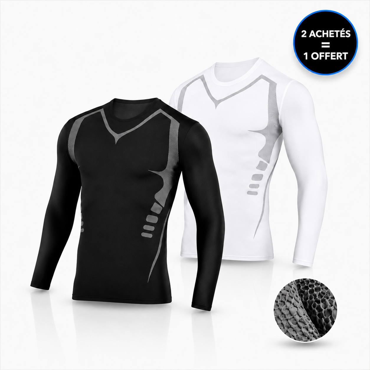 Haut de Compression Manches Longues CORVYN™ — Silhouette Sculptée & Maintien Musculaire