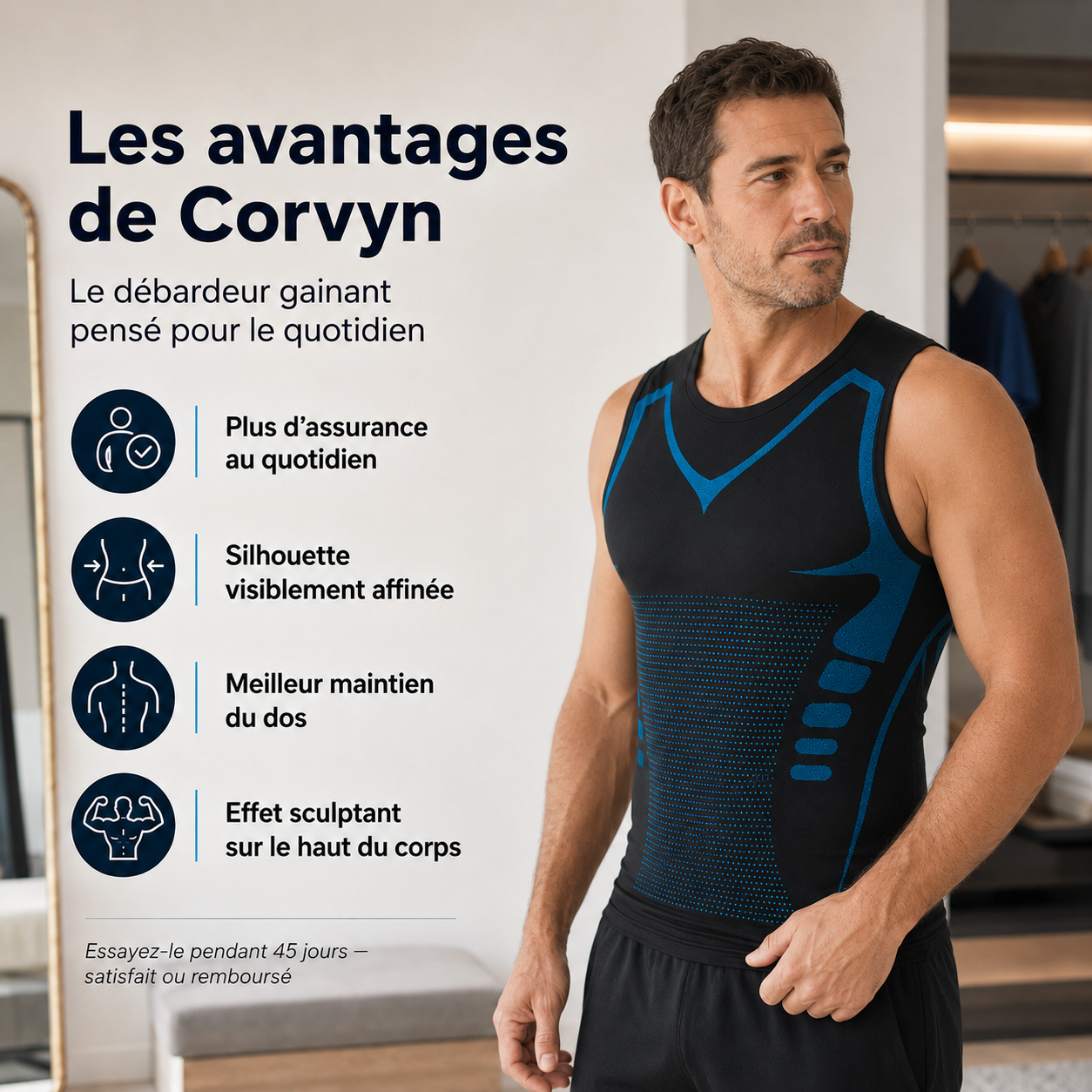 Débardeur de Compression CORVYN™ — Silhouette Sculptée & Maintien Musculaire