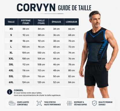 Débardeur de Compression CORVYN™ — Silhouette Sculptée & Maintien Musculaire