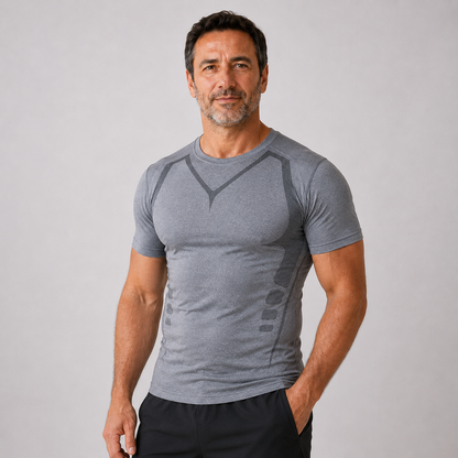 T-shirt de Compression CORVYN™ — Silhouette Sculptée & Maintien Musculaire